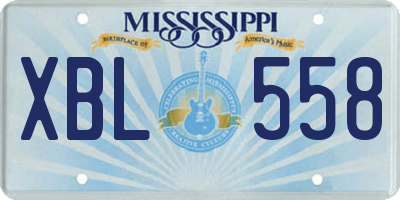 MS license plate XBL558