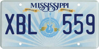 MS license plate XBL559