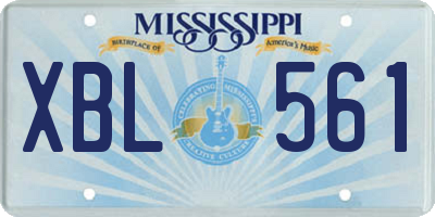MS license plate XBL561