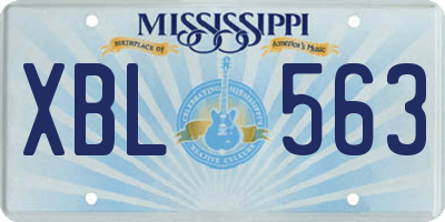 MS license plate XBL563