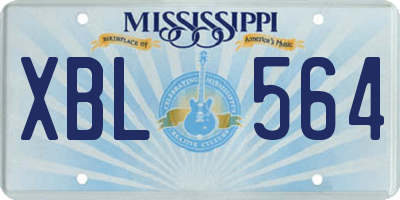 MS license plate XBL564