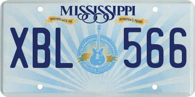 MS license plate XBL566