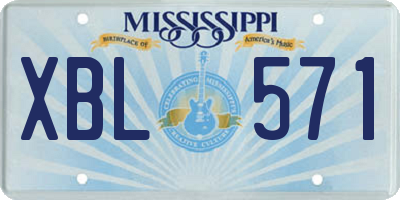MS license plate XBL571