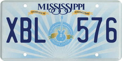 MS license plate XBL576