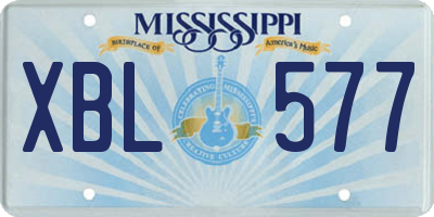 MS license plate XBL577