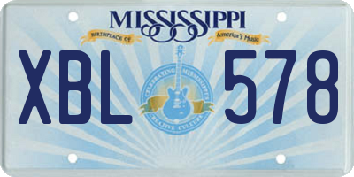 MS license plate XBL578