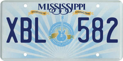 MS license plate XBL582