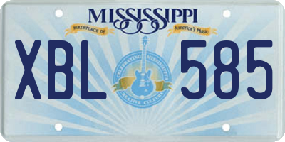 MS license plate XBL585