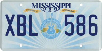 MS license plate XBL586