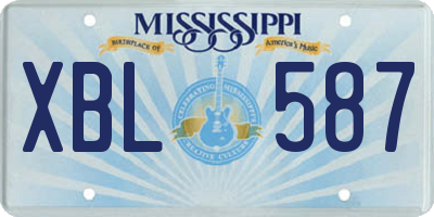 MS license plate XBL587