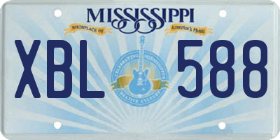 MS license plate XBL588