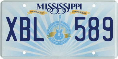 MS license plate XBL589