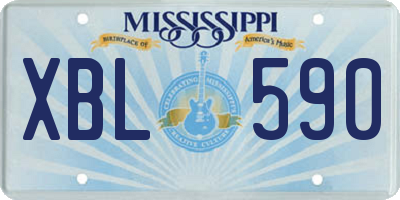 MS license plate XBL590