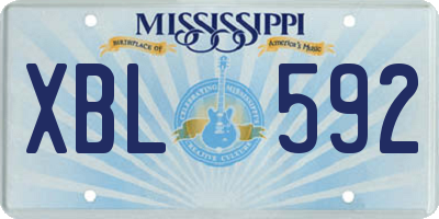 MS license plate XBL592