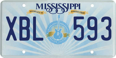 MS license plate XBL593