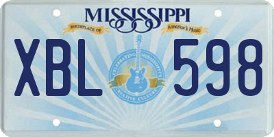 MS license plate XBL598
