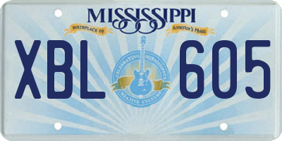 MS license plate XBL605