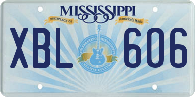 MS license plate XBL606