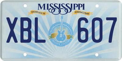 MS license plate XBL607
