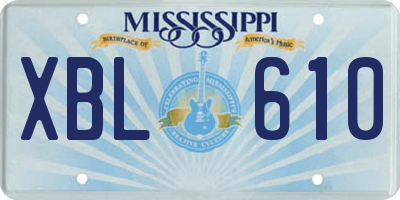 MS license plate XBL610