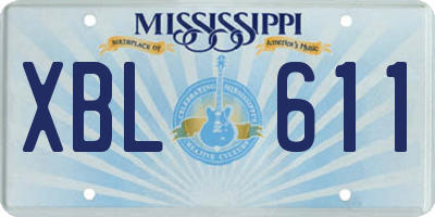 MS license plate XBL611