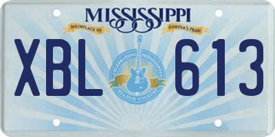 MS license plate XBL613