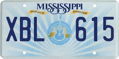 MS license plate XBL615