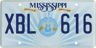 MS license plate XBL616