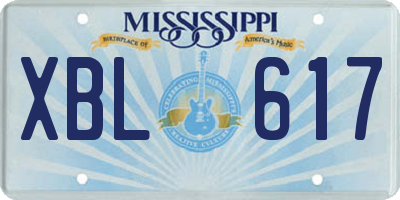 MS license plate XBL617