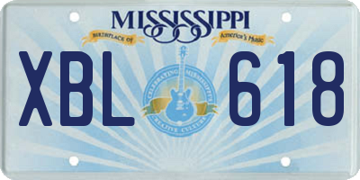 MS license plate XBL618