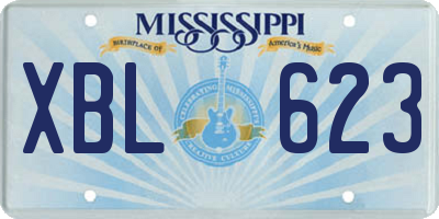 MS license plate XBL623