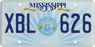 MS license plate XBL626