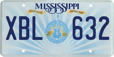 MS license plate XBL632