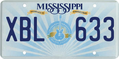 MS license plate XBL633