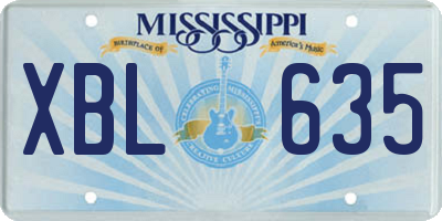 MS license plate XBL635