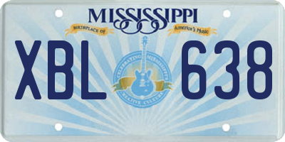 MS license plate XBL638