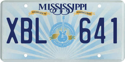 MS license plate XBL641