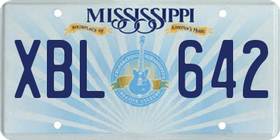 MS license plate XBL642