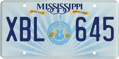 MS license plate XBL645