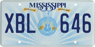 MS license plate XBL646