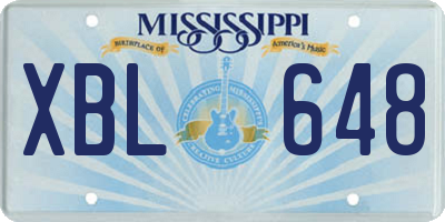 MS license plate XBL648