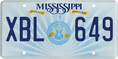 MS license plate XBL649