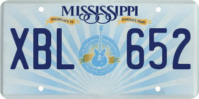 MS license plate XBL652