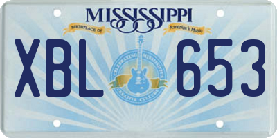MS license plate XBL653