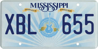 MS license plate XBL655