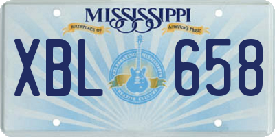 MS license plate XBL658