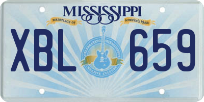 MS license plate XBL659