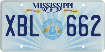 MS license plate XBL662