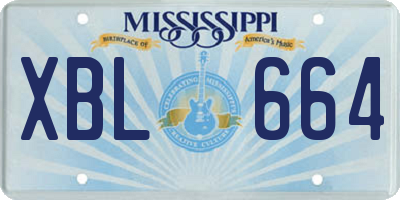 MS license plate XBL664