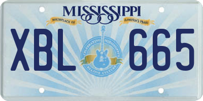 MS license plate XBL665
